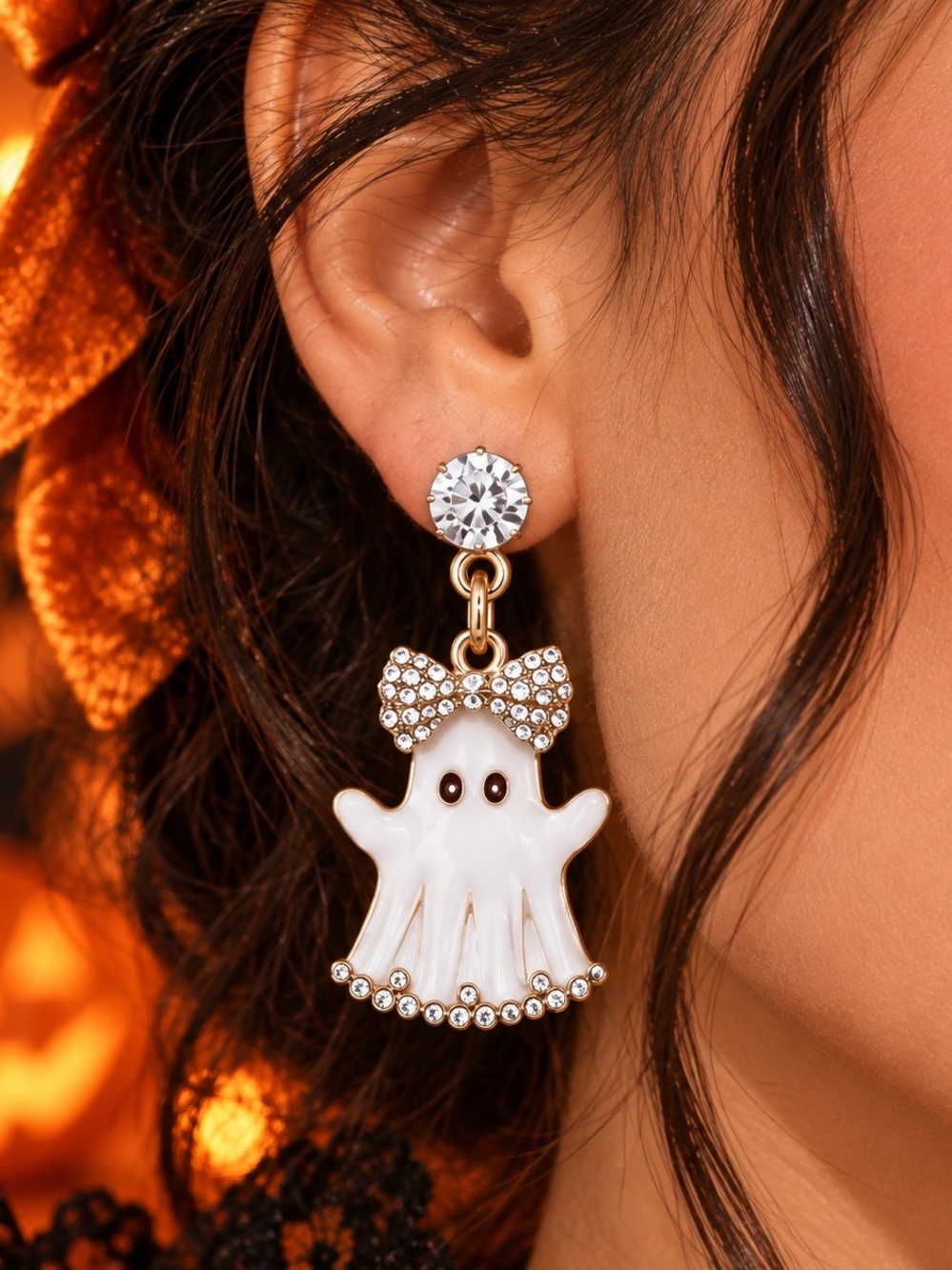 BETSEY JOHNSON GIRLIE GHOUL GHOST EARRINGS